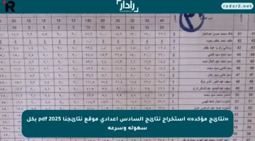 «نتائج مؤكدة» استخراج نتائج السادس اعدادي موقع نتائجنا 2025 pdf بكل سهولة وسرعة